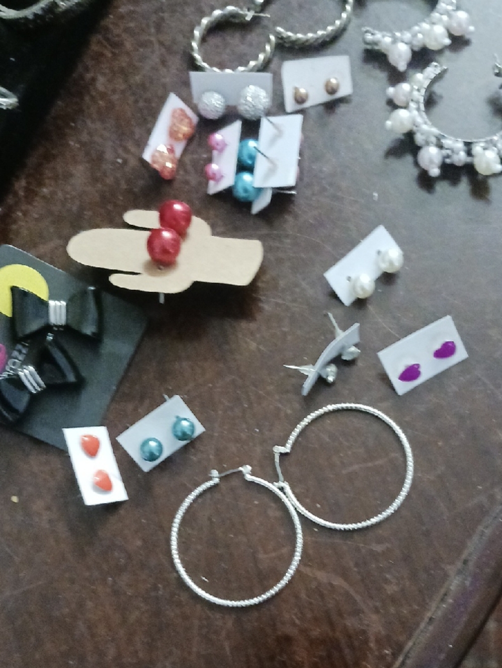 Mixed Earring Lot - Pearls, Hoops & Colorful Studs